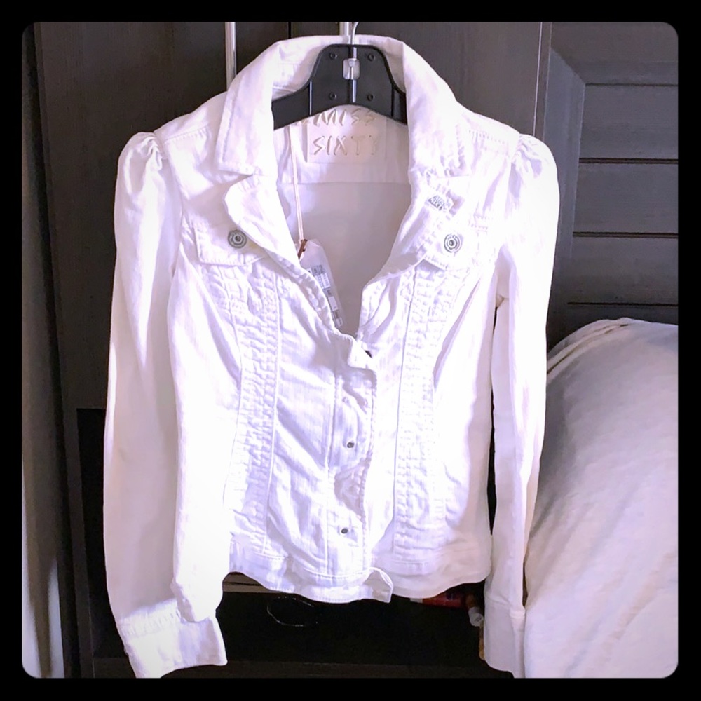NWT white denim Miss Sixty jacket
